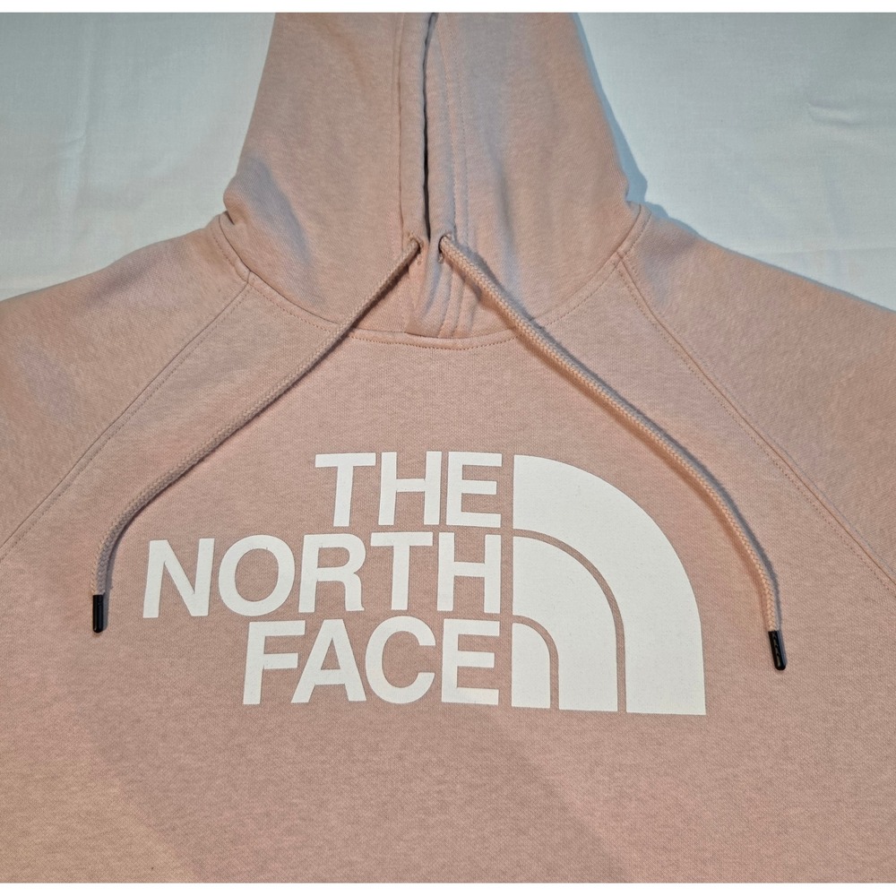The North Face Womens Pink Logo Pullover Hoodie Sweatshirt XL Raglan Sleeve - Picture 2 of 6